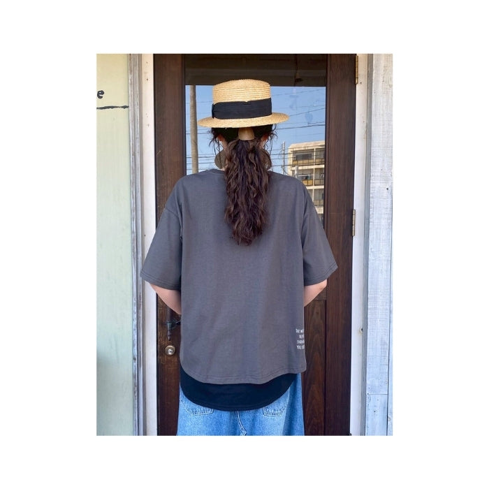 5044808　異素材パッチロゴ半袖Tシャツ