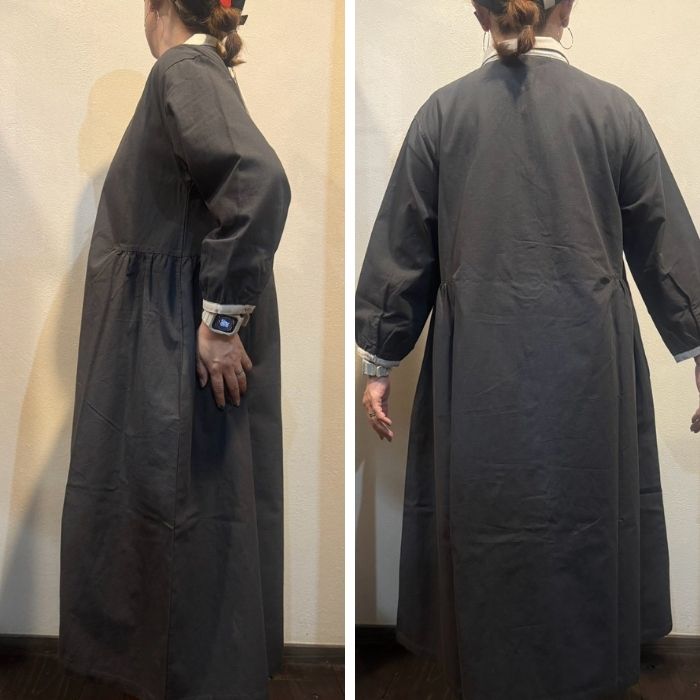 2249　前開き襟付きワンピース