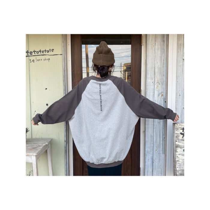 5646579　後ラインロゴ刺繍ドルマンプルオーバー