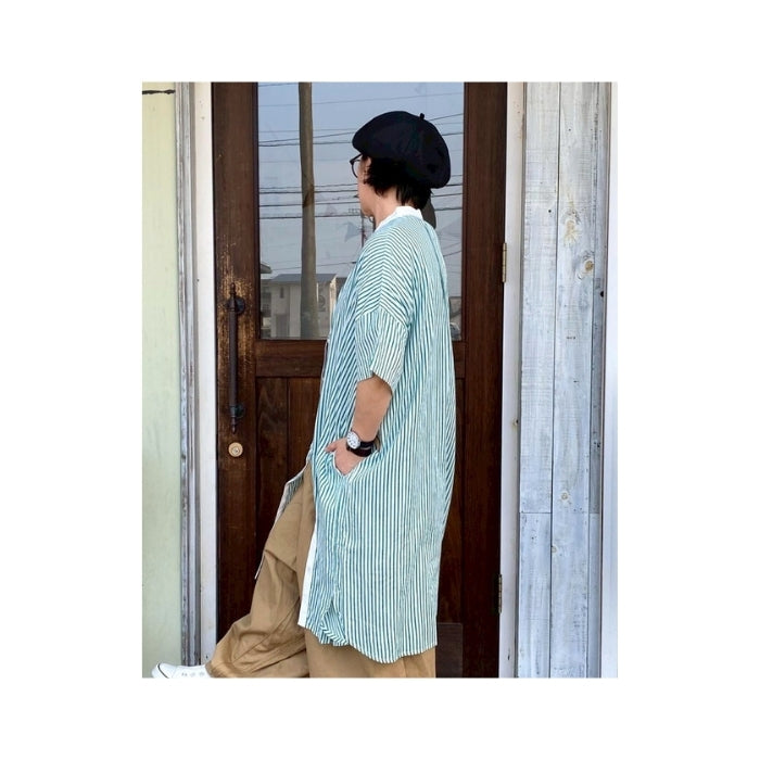 1270　ストライプ柄クレリックワンピース