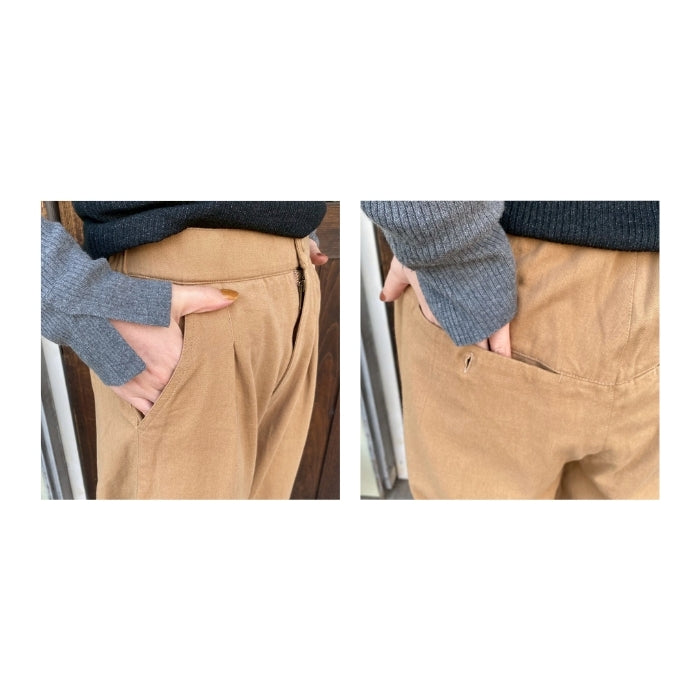 9575　コットンツイル裏起毛カーブパンツ