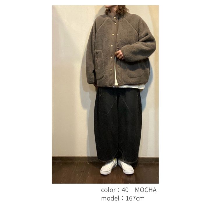 1296　ボアハイネックショート丈ブルゾン