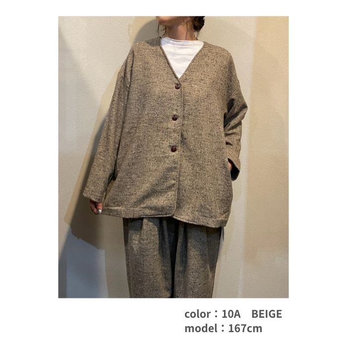 1543419	ネップ入りVネックジャケット