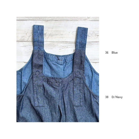 5066　デニムフロントタックサロペット