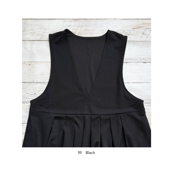 5114　カットジョーゼットノースリーブワンピース