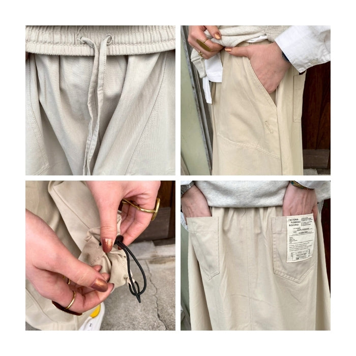 51079　ストレッチツイルベイカーギャザースカート