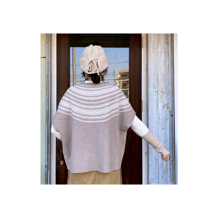5457　ウォッシャブル求心柄ニットベスト