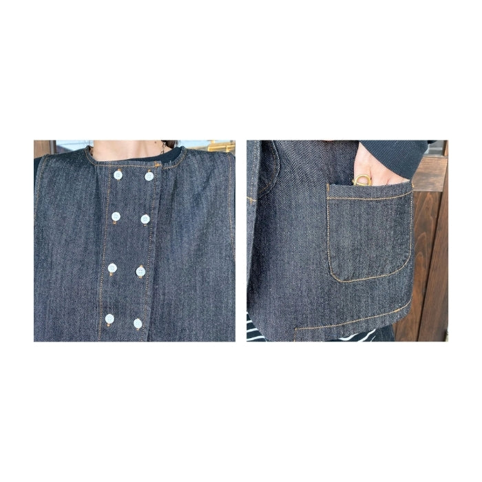 2026　ダブルボタン前開きベスト