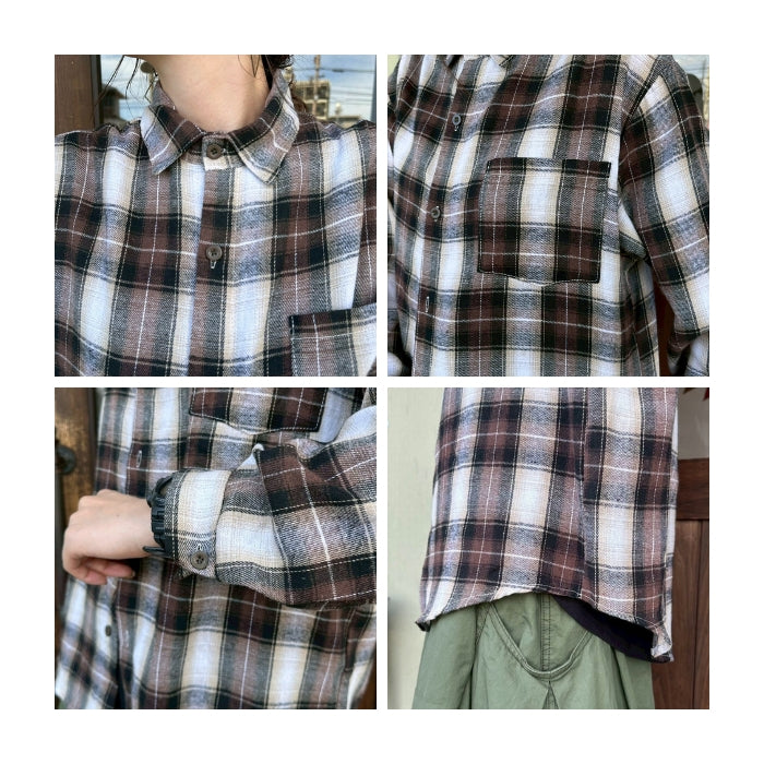 70614851　ビエラ起毛チェックシャツ