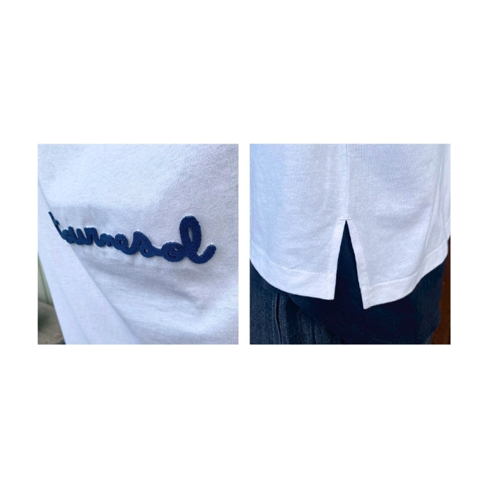 6314　ブラシ刺しゅうワイドクルーネックTシャツ