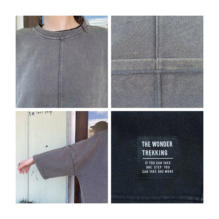 80514748　裏毛切替クロップド袖Bigプルオーバー