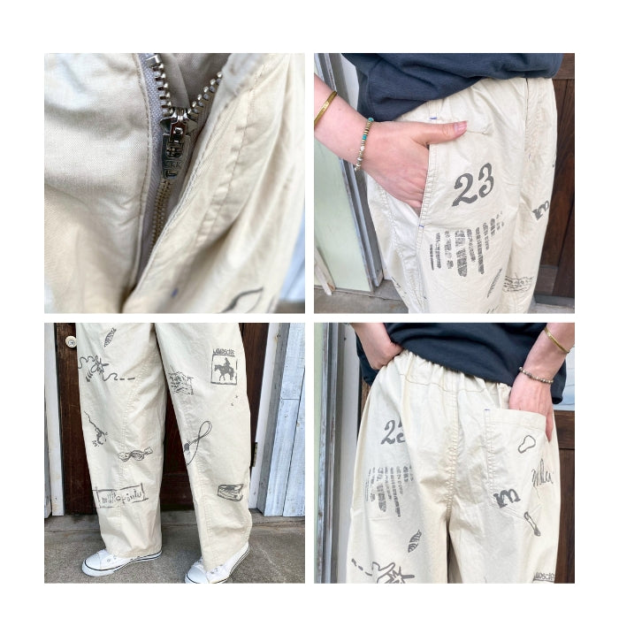 226973　スケッチデザインカーブクロッチパンツ
