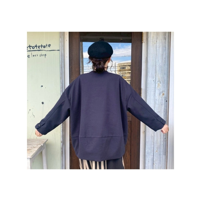 2549　フェイクウールコクーンシルエットショートコート