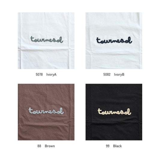 6314　ブラシ刺しゅうワイドクルーネックTシャツ