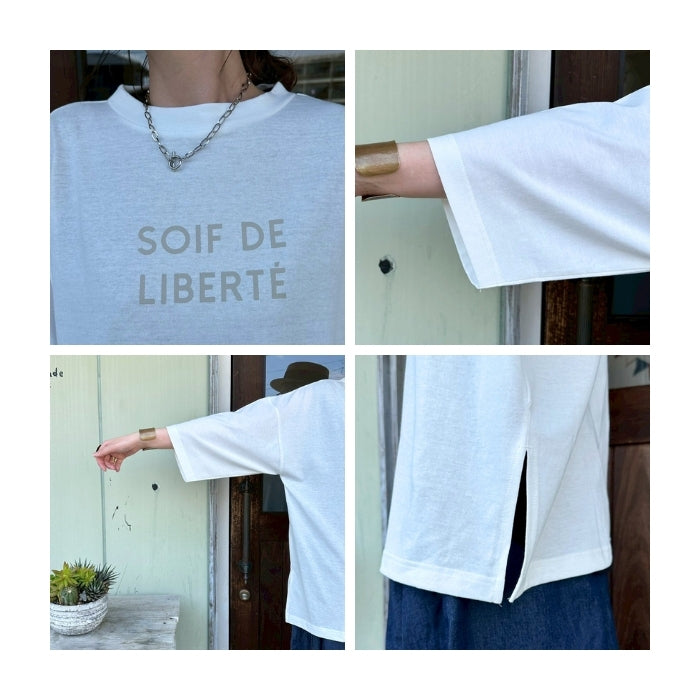 0763　ロゴプリントチュニックプルオーバー