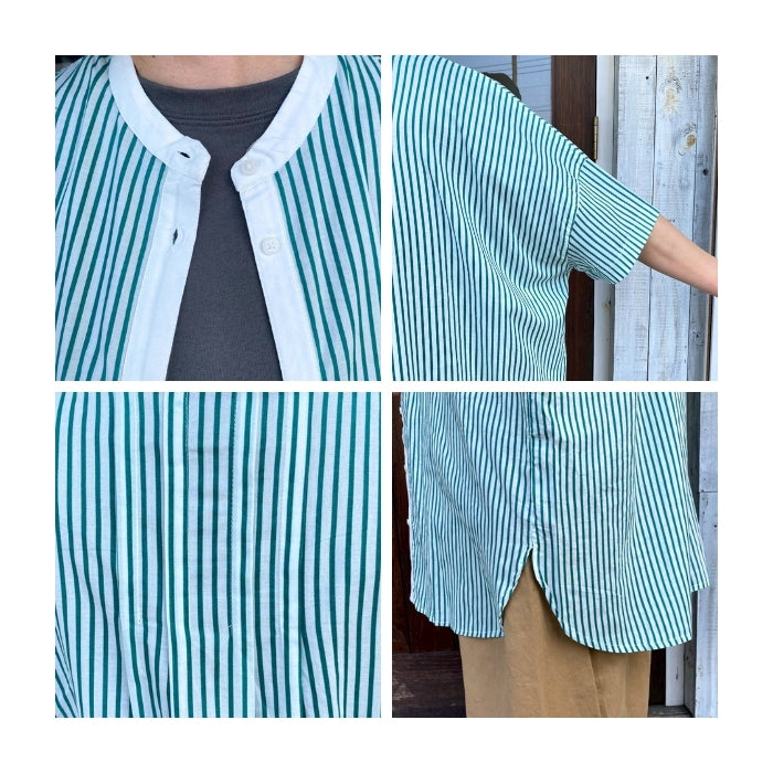 1270　ストライプ柄クレリックワンピース