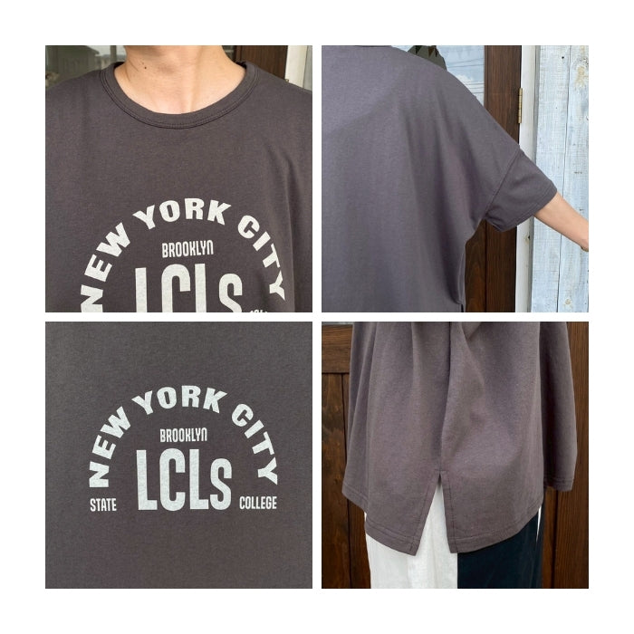 5644633　ロゴプリント5分袖ワイドT