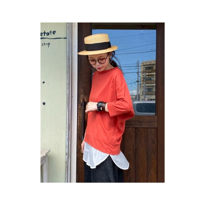 4365　接触冷感七分袖ドルマンプルオーバー