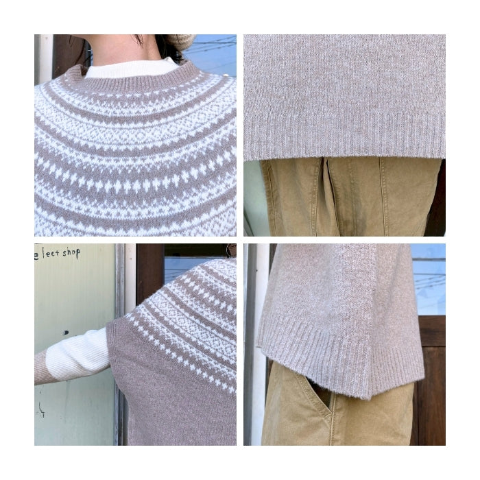 5457　ウォッシャブル求心柄ニットベスト