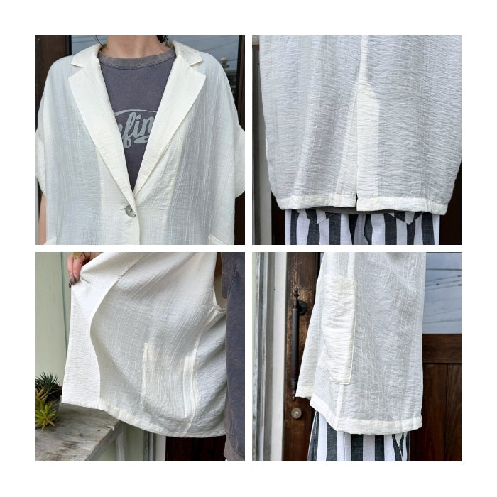 5047・2082　ワッシャーサテンシャツジャケット