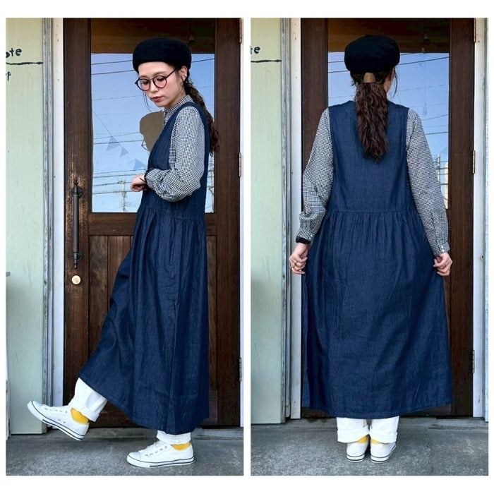 1930　V開きノースリーブワンピース