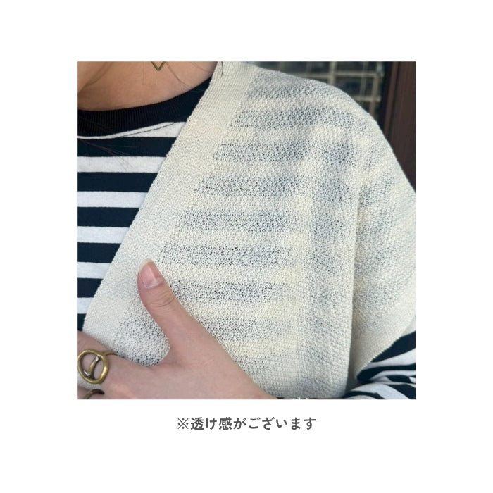 5539　柄編みVネックジレ