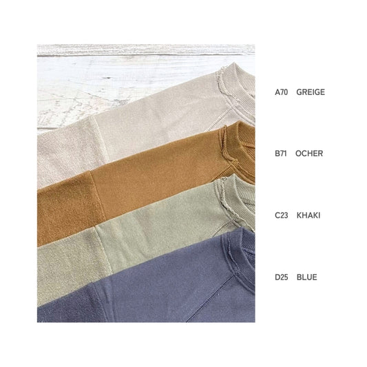 81014922　表×裏切替七分袖プルオーバー