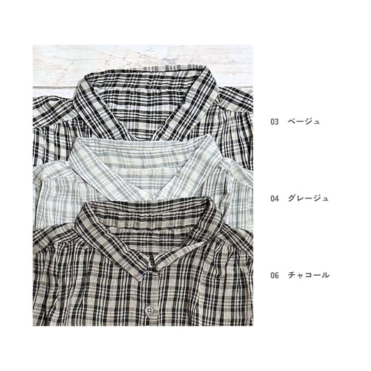 8322　先染めワッシャーブラウス