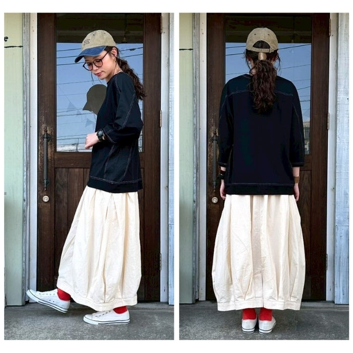 0765　布帛使いラメステッチプルオーバー