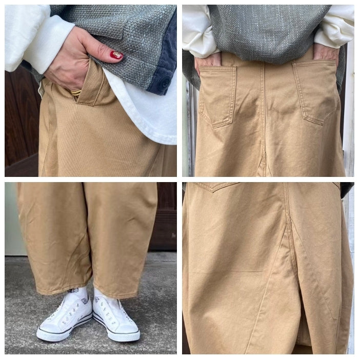 002　ツイル切替ボリュームサルエルパンツ