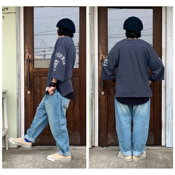 81195034　シアースラブガーゼ7分袖プリントT