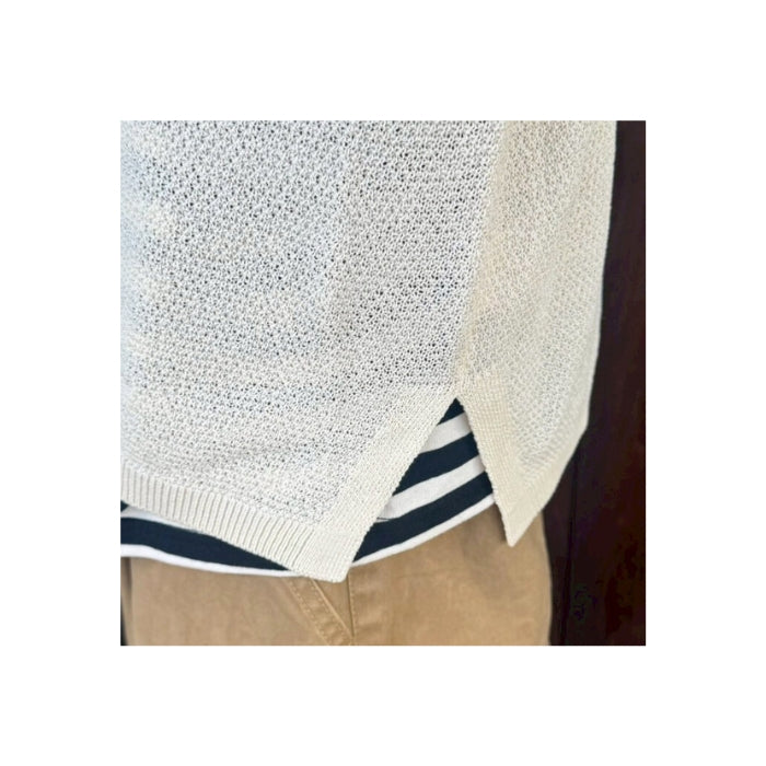 5539　柄編みVネックジレ